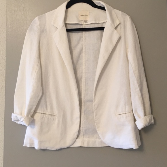 Silence and noise linen open blazer