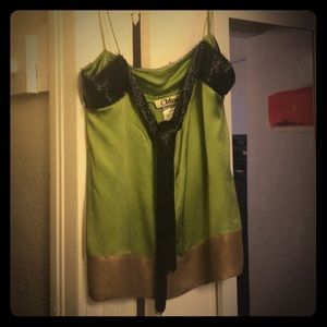 Chloe beaded silk tank