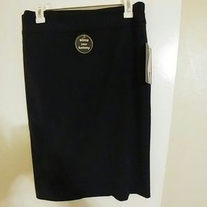 Black Straight Career Skirt