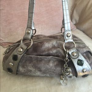Kathy Van Zeeland suede handbag