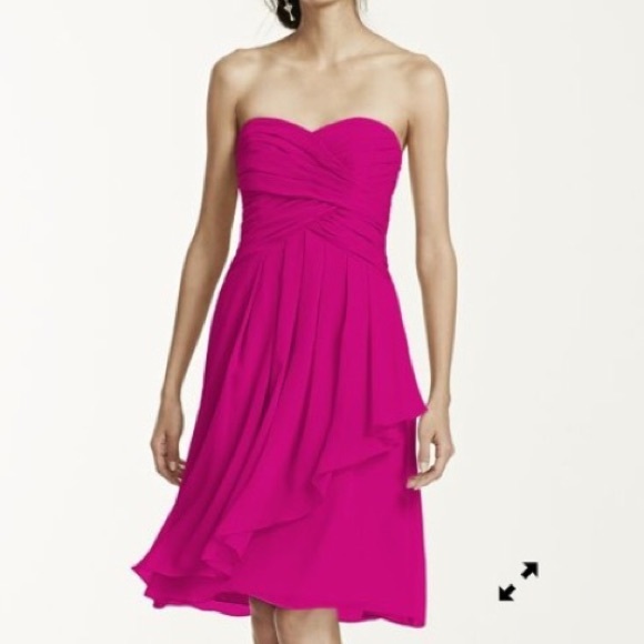 David's bridal chiffon cascade dress