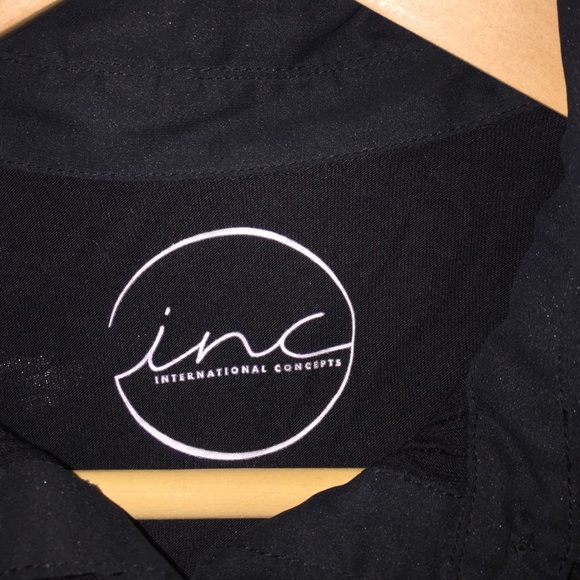 INC Long Sleeve Top w/ Crystal-Like Buttons - Picture 2 of 2