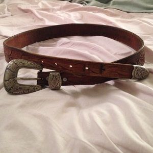 Hand tooled leather belt- Tony Lama