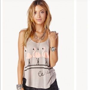 WildFox flamingo tank top