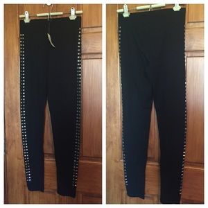 NWT stylish black studded forever 21 leggings