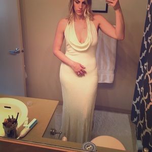 Halter Gold shimmer & Ivory Gown