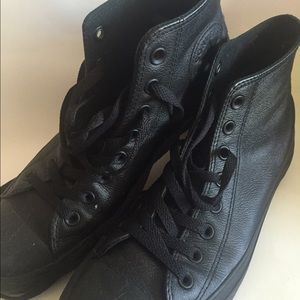 Converse Black Leather High-Tops