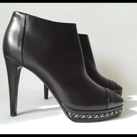 CHANEL Shoes - CHANEL Booties with chain link embellishments  💕