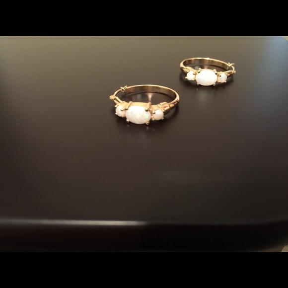 Opal and Gold Earrings
