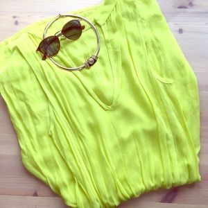 Zara sheer neon citron dress.