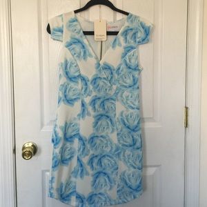 White and blue floral mini dress size medium