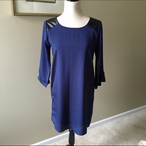 Everly navy and leather dress!
