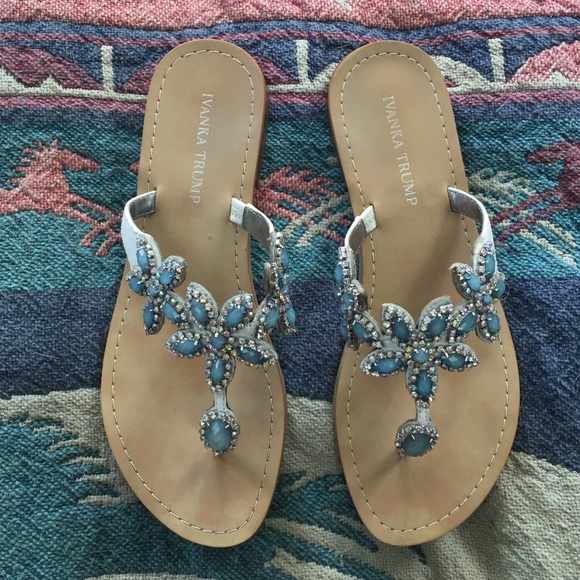 blue rhinestone sandals