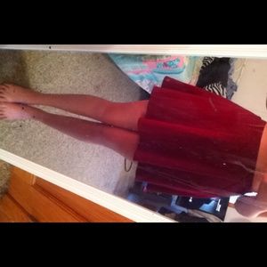 Red skater skirt