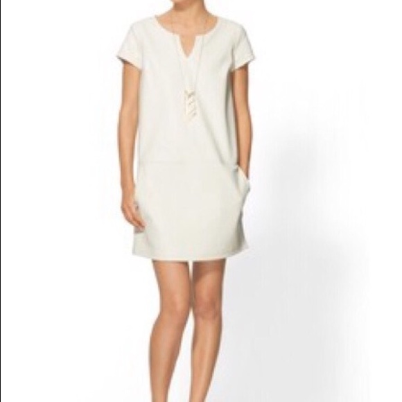 White Vegan Leather Shift Dress