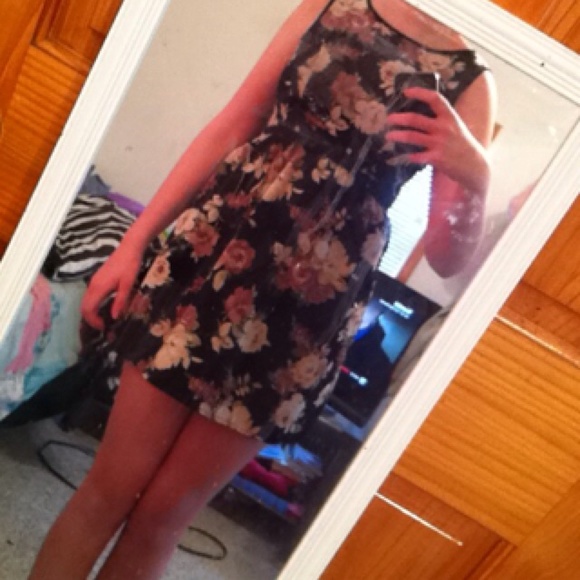 Floral black dress