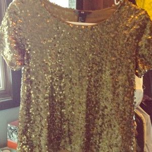 Bronze sequin top