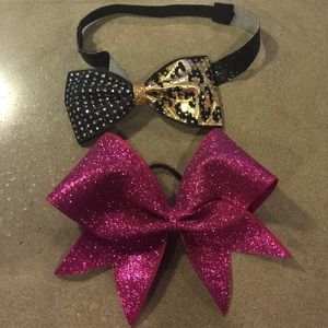 Black and gold Headband bow and regular bow