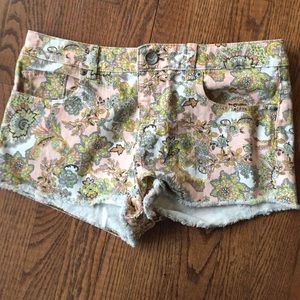 Paisley Print Cut Off Shorts