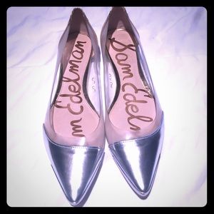 Sam Edelman Silver & Gold Clear Flats