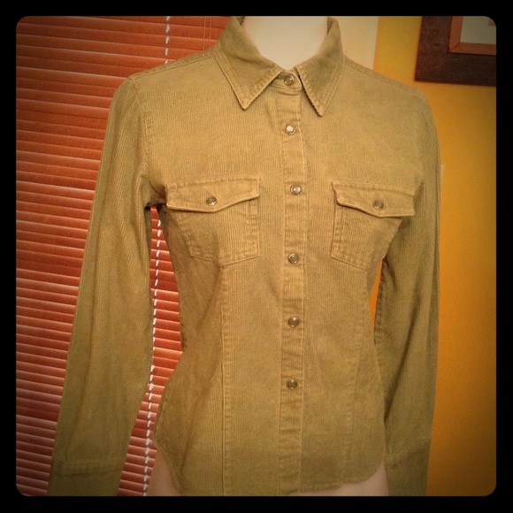 Soft Green Corduroy Western Top/Jacket