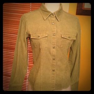 Soft Green Corduroy Western Top/Jacket