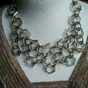 Lucite Hexagonal Linked Statement Piece