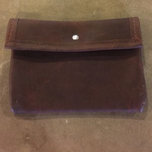 Handmade leather clutch