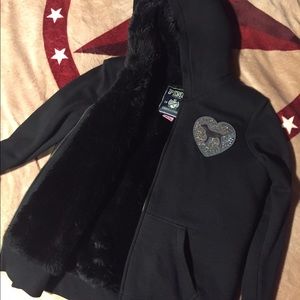 PINK Victoria's Secret furry jacket .