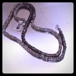 NWT LOFT brushed silver tier necklace