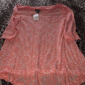 Rue 21 peach Aztec design shirt