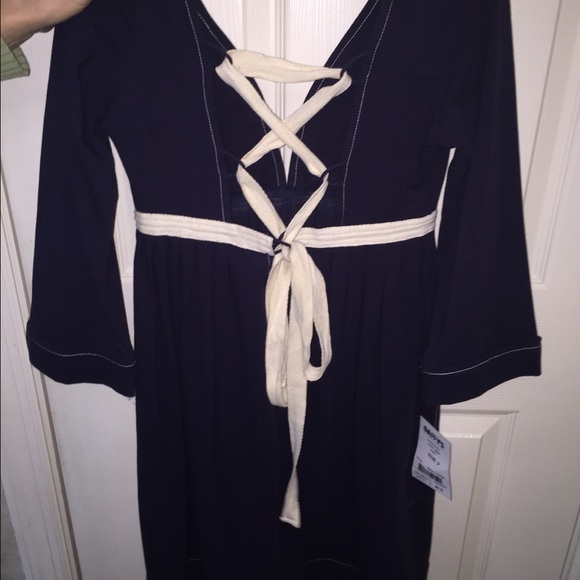 Summer cotton low cut dress with back straps - Picture 1 of 3