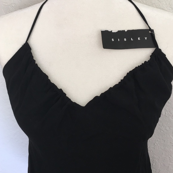 ❤️SOLD❤️Sisley Italy Black Halter Dress - Picture 3 of 4