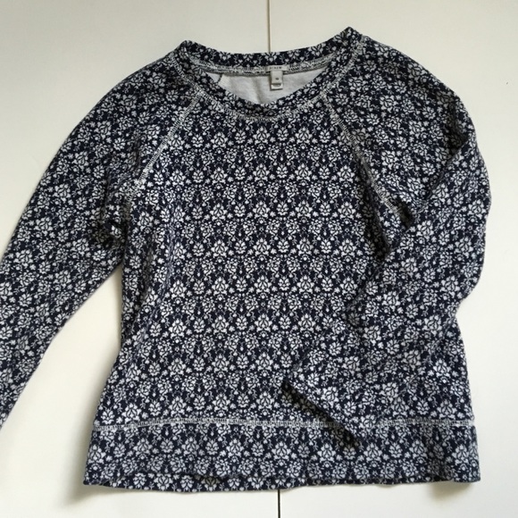 J. Crew Floral Navy Printed Sweatshirt Size XS