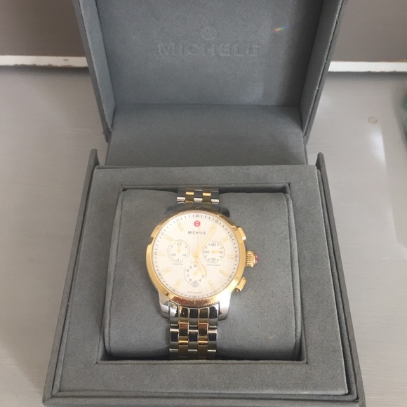 MICHELE Uptown two tone gold watch