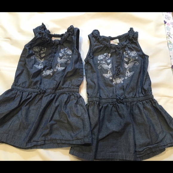 SOLD soft cotton denim dress for Toddler girls