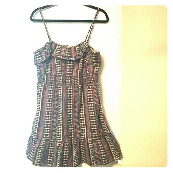 Babydoll print dress with ruffles L