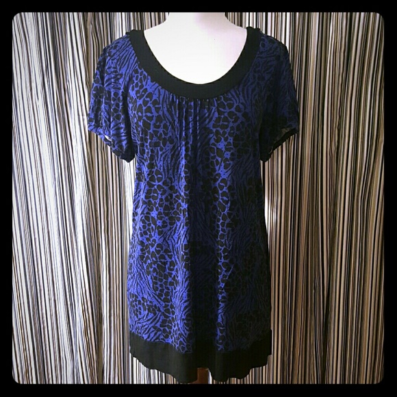 Dark blue printed dress L