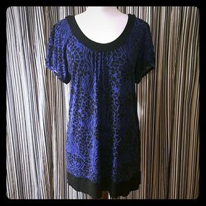 Dark blue printed dress L