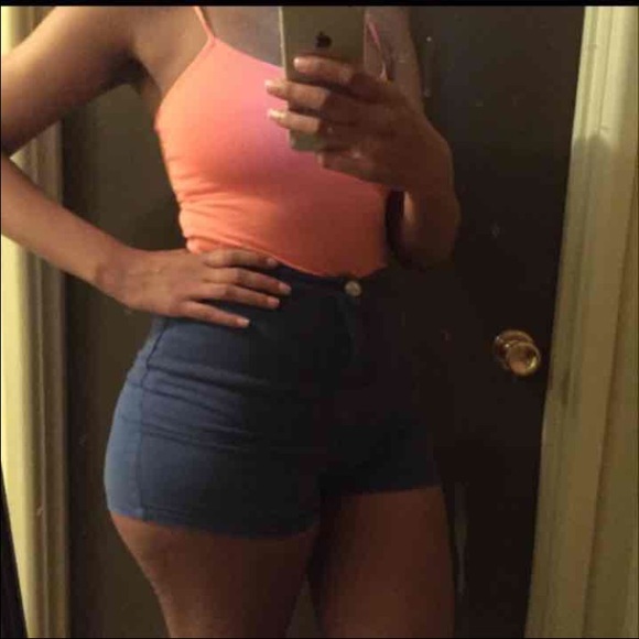 Blue High waist shorts