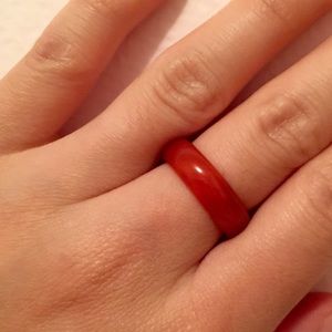 Orange Red Carnelian Gemstone ring
