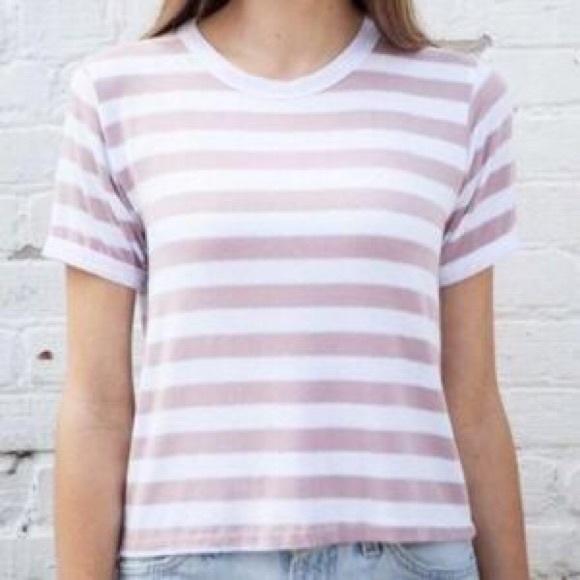 Pink striped brandy Melville T Shirt