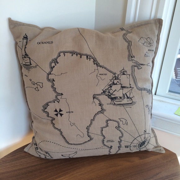 Ikea Other Benzy Land Nautical Map Linen Pillow Winsert Poshmark