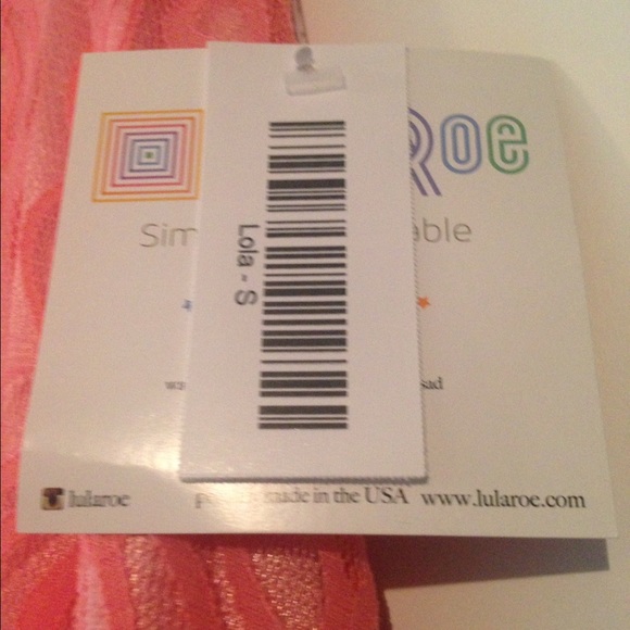 BNWT Lularoe Small Coral Lola - Picture 3 of 3