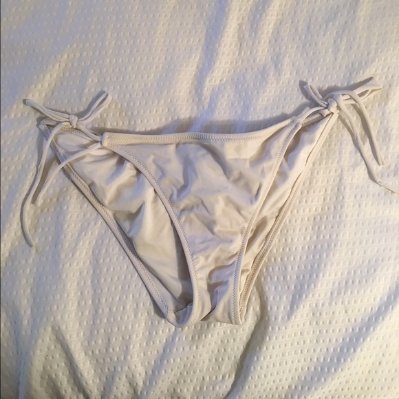 White VS tie bikini bottoms