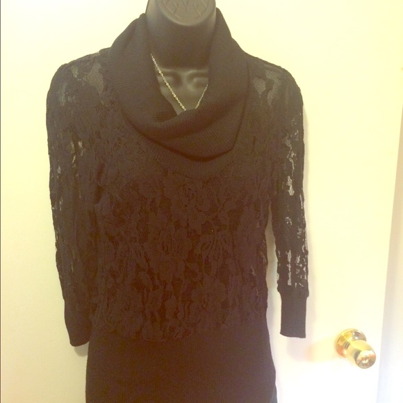 Rampage lacy black layering sweater