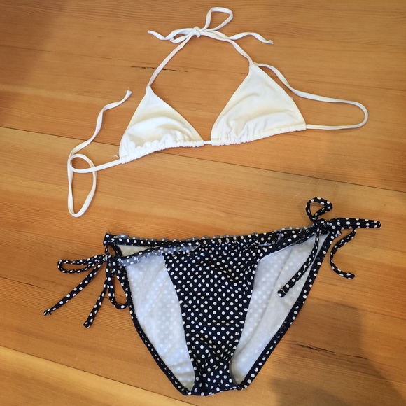 Other - Navy and White Polka Dot Bikini