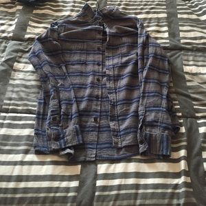 Men's Quiksilver Grey flannel with blue stripes.