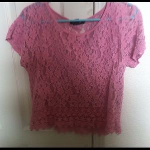 Pink lace shirt