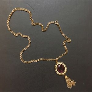 Gold Tassel Pendant Necklace